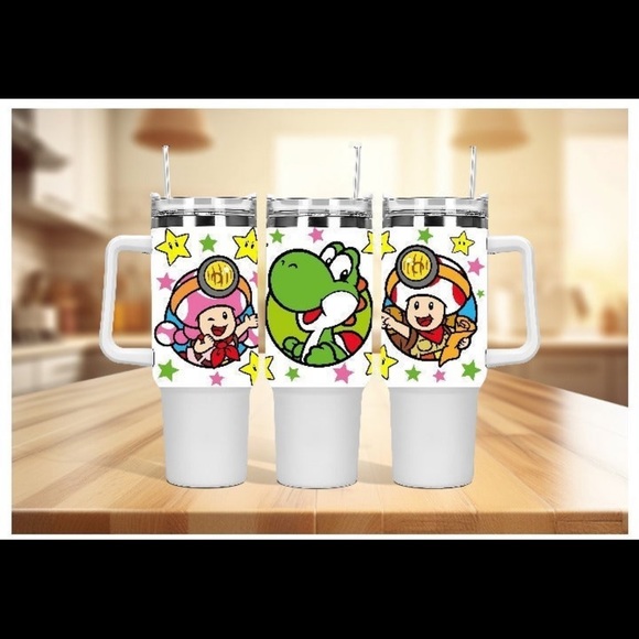 Custom made Nintendo Super Mario Bros Tumbler 40 oz tumbler with hand carry hand - Picture 15 of 15